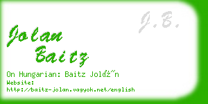 jolan baitz business card